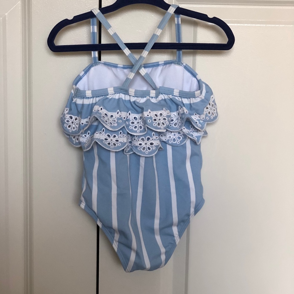 Janie and Jack Eyelet Ruffle Swimsuit. - Picture 2 of 4